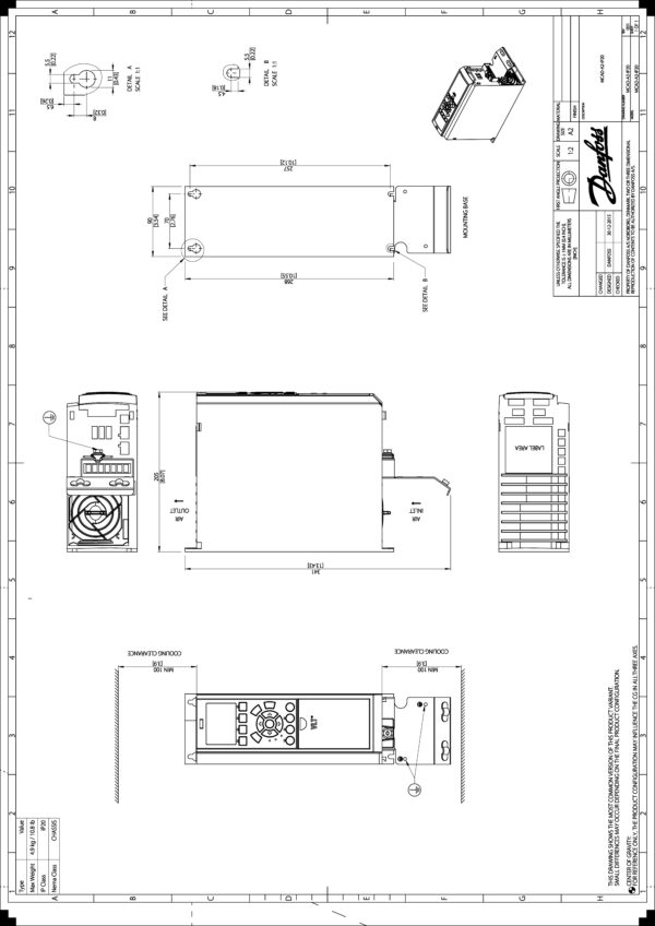 Danfoss 131B0494 Inverter Drive - 4kW, IP20