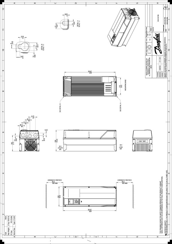 Danfoss 131B1859 Inverter Drive - 18.5kW, IP20