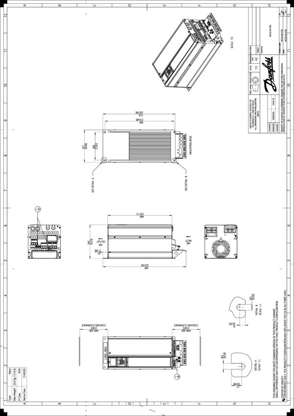 Danfoss 131H1601 Inverter Drive - 22kW, IP20
