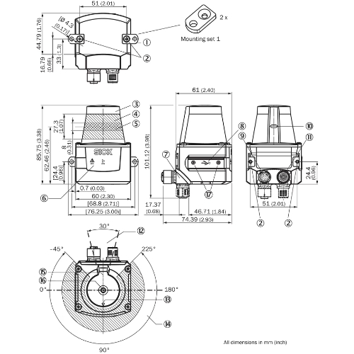 TIM361S-2134101 dimensions