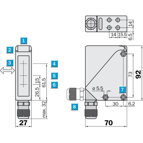 SICK WT34-B410 Photoelectric Proximity Sensor (1019229)