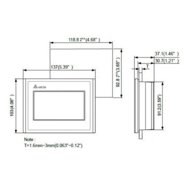 Delta DOP-107EG DOP-100 Series 7″ HMI Touchscreen 