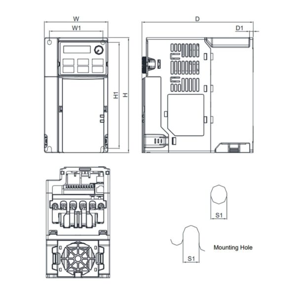 Delta VFD5A5MS43ANSAA Inverter Drive - 2.2kW, 3PH, IP20